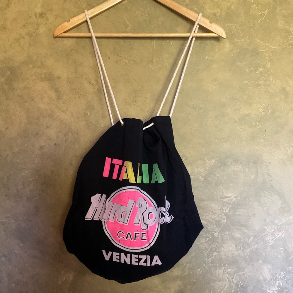 Vintage Y2K Hard Rock Cafe Venice Italy Cotton Sling Backpack